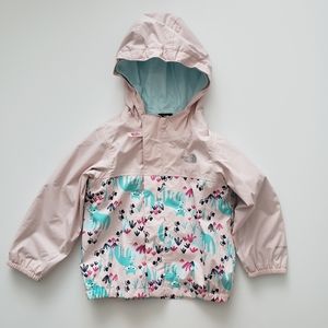 The North Face 18-24 Months Pink And Mint Fox Print Rain Jacket Windbreaker